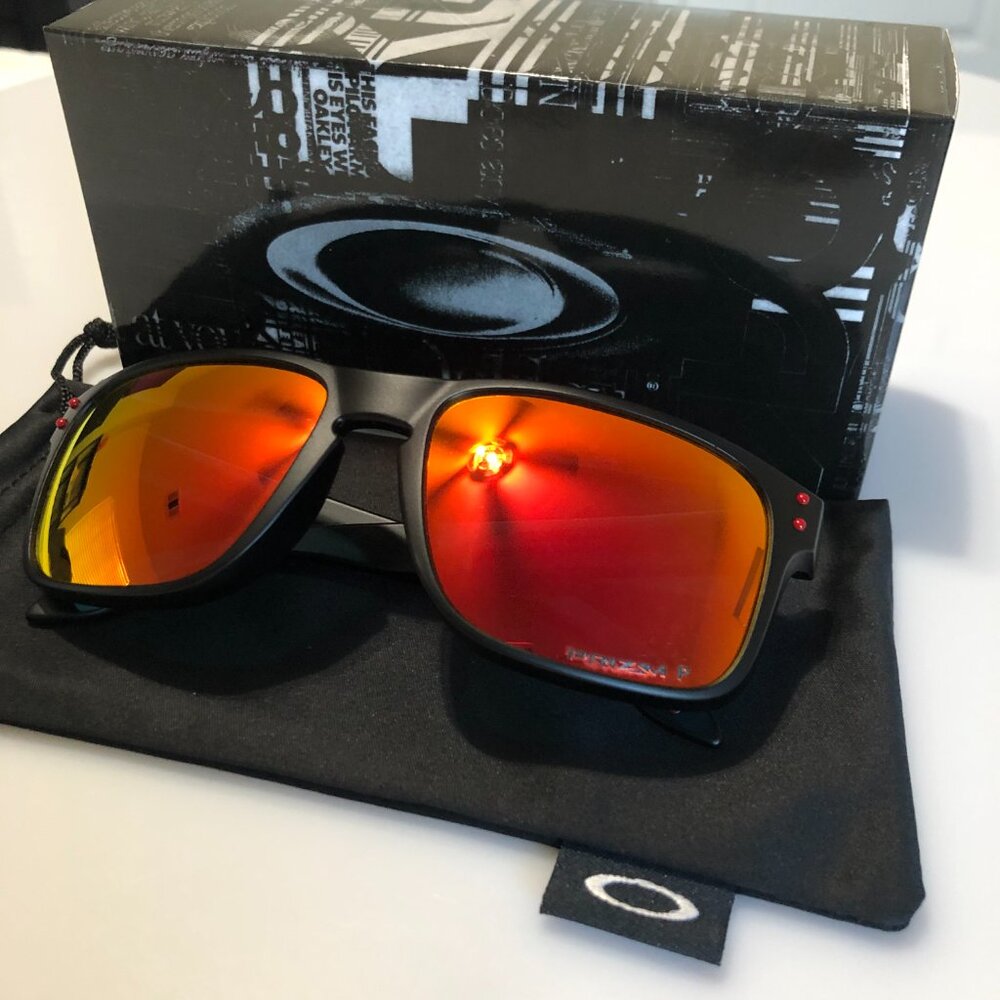 Red Prizm Polarized OAKLEY HOLBROOK Black Matte Frame 9102 - Picture 7 of 11